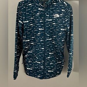 The North Face 100 Cinder Novelty Blue Full Zip Fleece Lined Jacket Womens Small